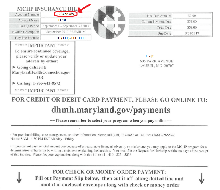 Account Number is shown...